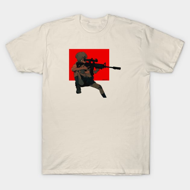 Sniper girl T-Shirt by wah.ah.ah